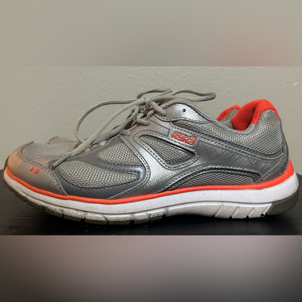 Used Ryka Silver and Orange sneakers-size 9W